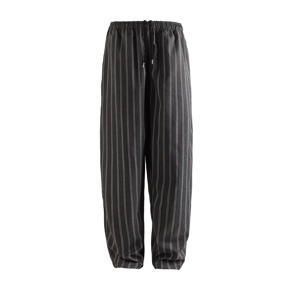 Cityboy Japanese Stripe Chef Pants Men Streetwear Fashion Loose Casual Wide Leg Cargo Baggy Pants Oversize Harem Trousers