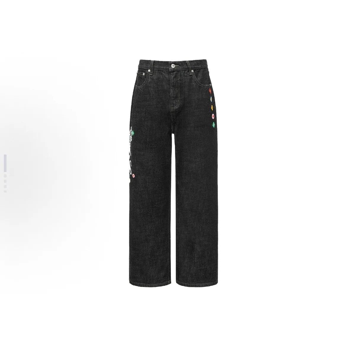 Goodbrand New 2026 High-Quality Floral 3D Embroidery Vintage Raw Denim Jeans for Men and Women
