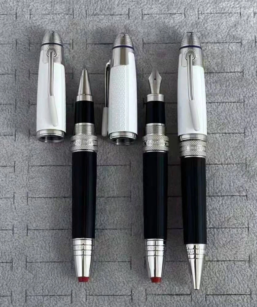 إصدار محدود MB ميزة رائعة Jimi Hen · Drix Rollerball غرامة النقش البلاتين كليب قلم حبر برميل أسود غطاء أبيض #2