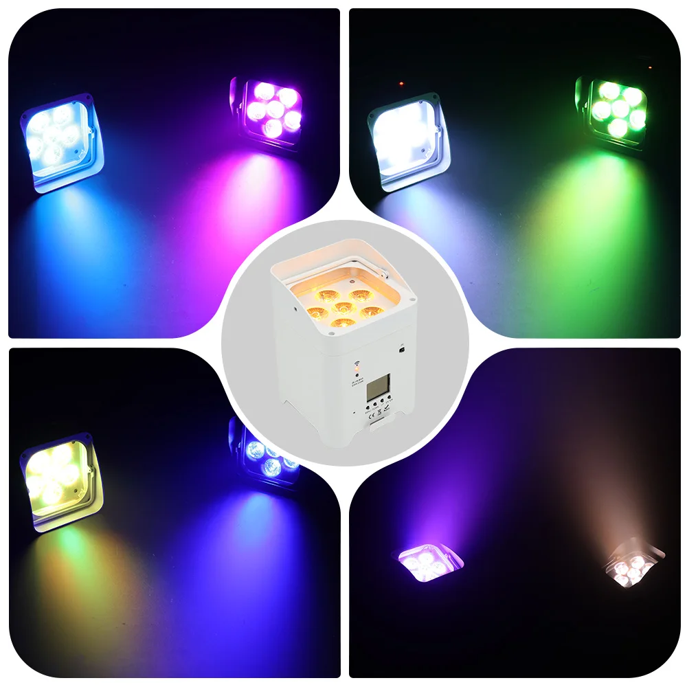 MINI Par Light 6x18W RGBWAUV 6IN1 Remote Portable Par LED Stage Effect Light For DJ Disco Wedding Theatrical Performance