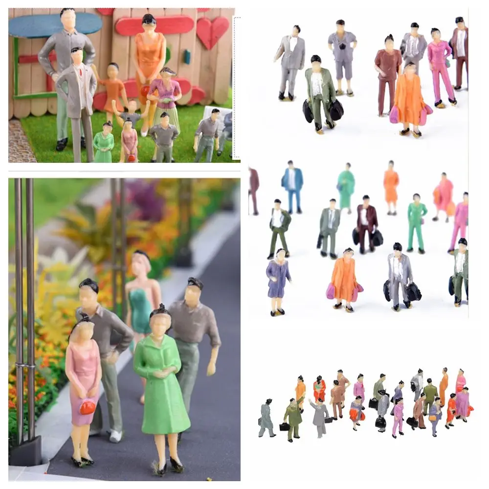 10/30/50Pcs 1:25/1:30/1:50/1:75 Scale Mixed Color Pose Passengers Scale Model People Figures Character Model Plastic People