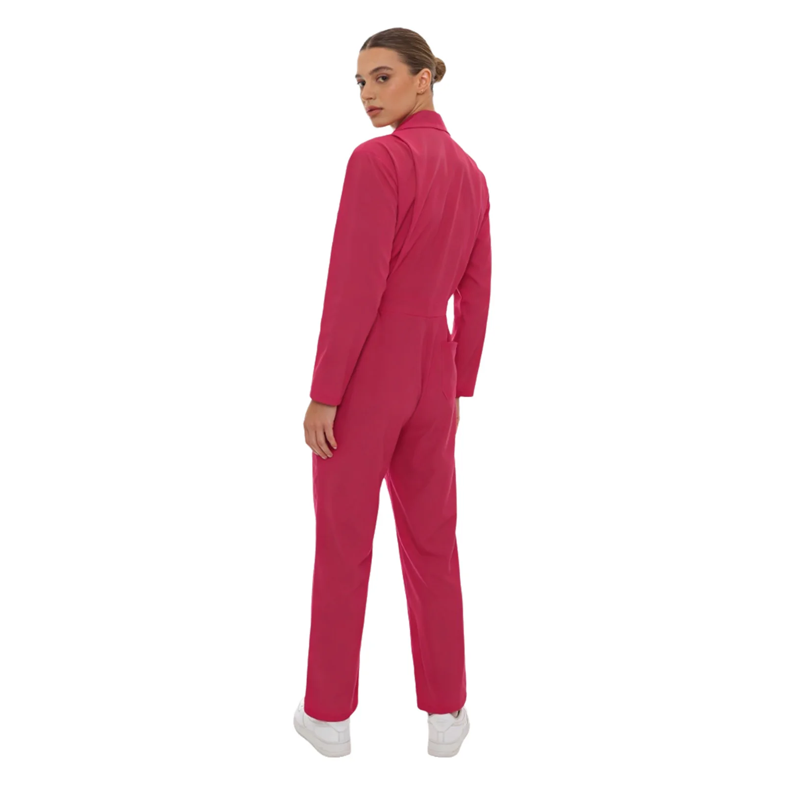 Womens Adult Front Coverall Jumpsuit Work Wear Full-body Workwear Long Sleeve Zipper Closure Workshop Overall Cosplay Costume