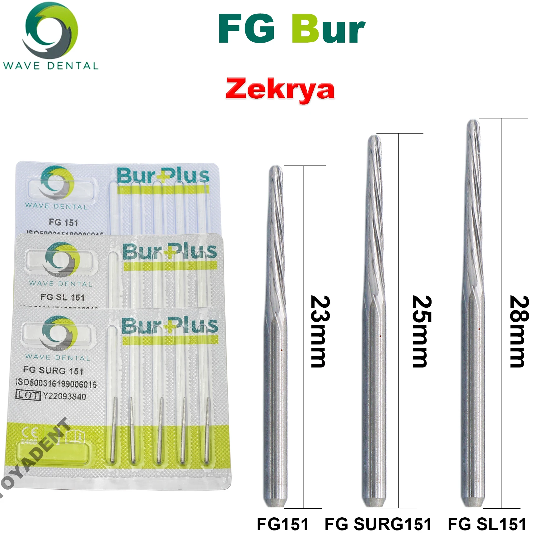 WAVE Dental Carbide Tungsten Burs Zekrya Drill Tooth Extraction Burs For High Speed Handpiece 5Pcs/Pack