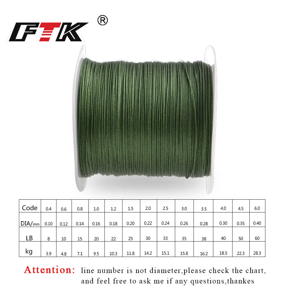 FTK 114M 4 Strands PE Braided Wire Fishing Line 125Yards 0.10mm-0.40mm 8LB-60LB Incredibly Strong Multifilament Fiber Line