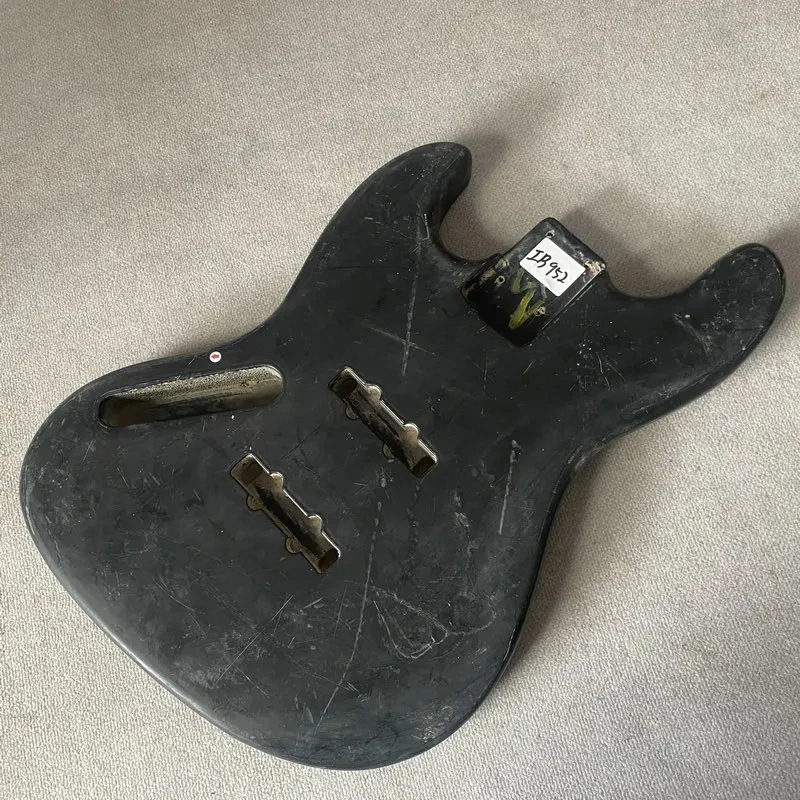 IB952 Black Color Soild Wood 4 String Electric Guitar Bass Body Left Hand JB Pickups Paints Scratches Replace and DIY