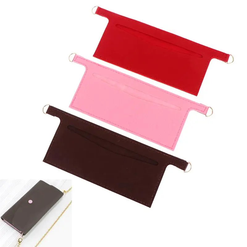 Felt Wallet Insert For Chain Strap Durable With D Rings Purse Insert Organizer Women Crossbody Convert Liner Insert