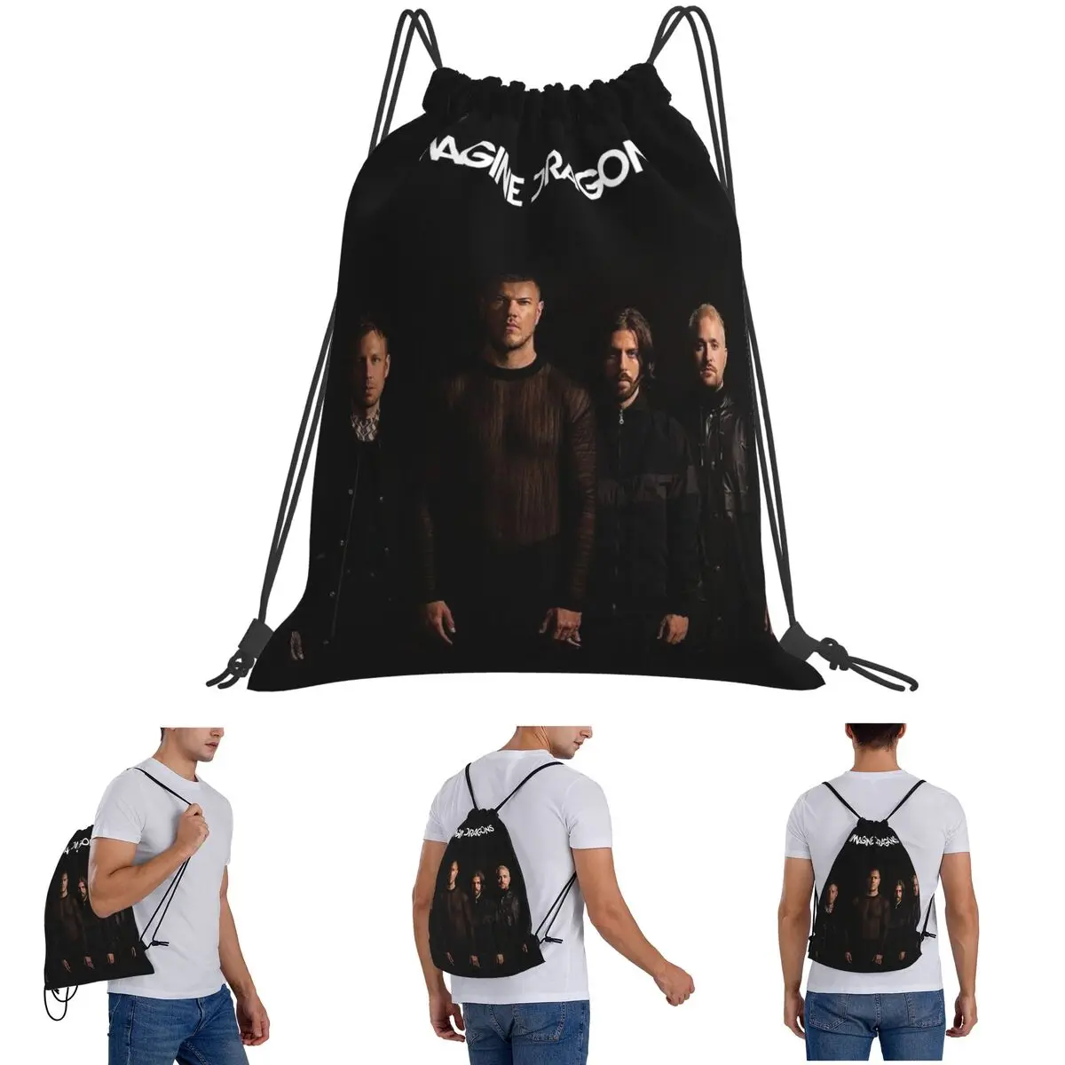 Imagine Dragons Band Loom Tour Backpacks Casual Drawstring Bags Sports Bag Book Bags for Travel School