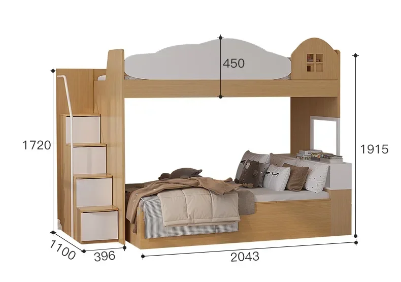 A Multifunctional Tatami High And Low Bed Space Saving Bunk Bed