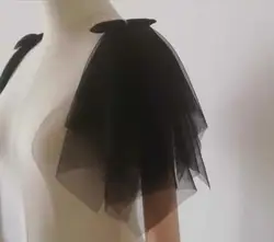 Tulle Wedding Bolero with Bow Bride Cape Short Sleeves Women Bridal Jacket Formal Party Wrap Special Occasion Shrug