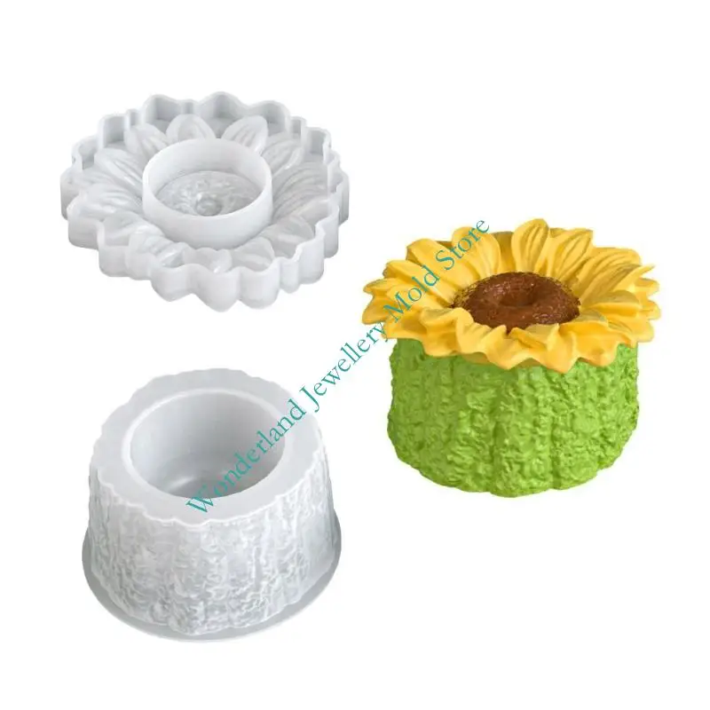 

H7EB Silicone Crafting Mold Base Moulds for Candle Holder