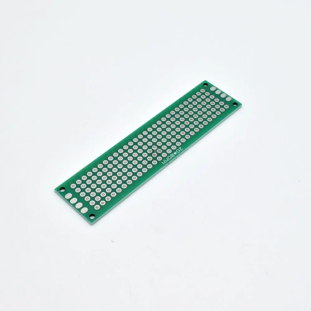 Dupla face Spray Tin Plate, PCB Circuit Board, Fibra de Vidro de Óleo Verde, Universal Board, 2*8cm, LT00119