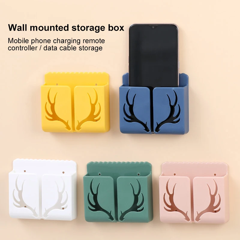 Wall Mounted Storage Box Remote Control Storage Box Air Conditioning Remote Control TV Storage Box Phone Holder Organization