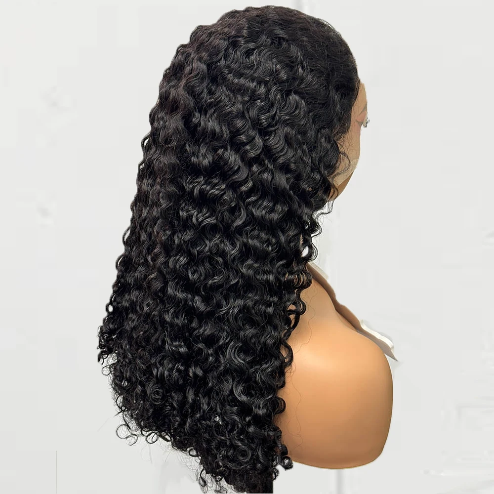 MissDona-Natural Cor Curly Remy Peruca de Cabelo, Burmese Curl Cabelo Humano, Lace Frontal Perucas, Duplo Desenhado, 12A, 250%, 13x4