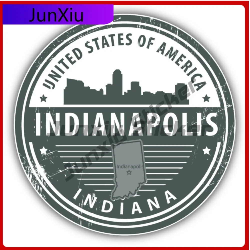 

Indianapolis Indiana Usa Creative Sticker Stamp Travel Car Decal Bumper Stickers For Car Bumpers Cool Style Truck Use Waterpr