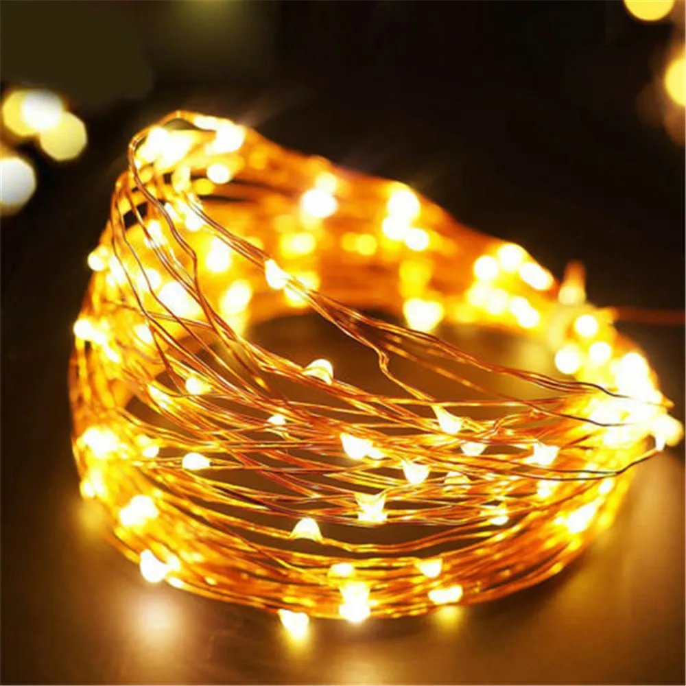 New 20-100 LED Fairy Lights String Battery Copper Sliver Wire Xmas Party