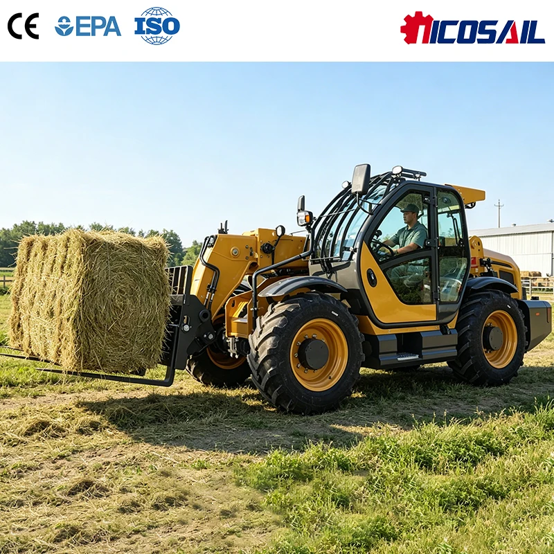 

Custom OEM Nicosail Telescopic Forklift, Wet Drive Axle, Load Moment Indicator, 7000kg Weight for Rough Terrain Operation