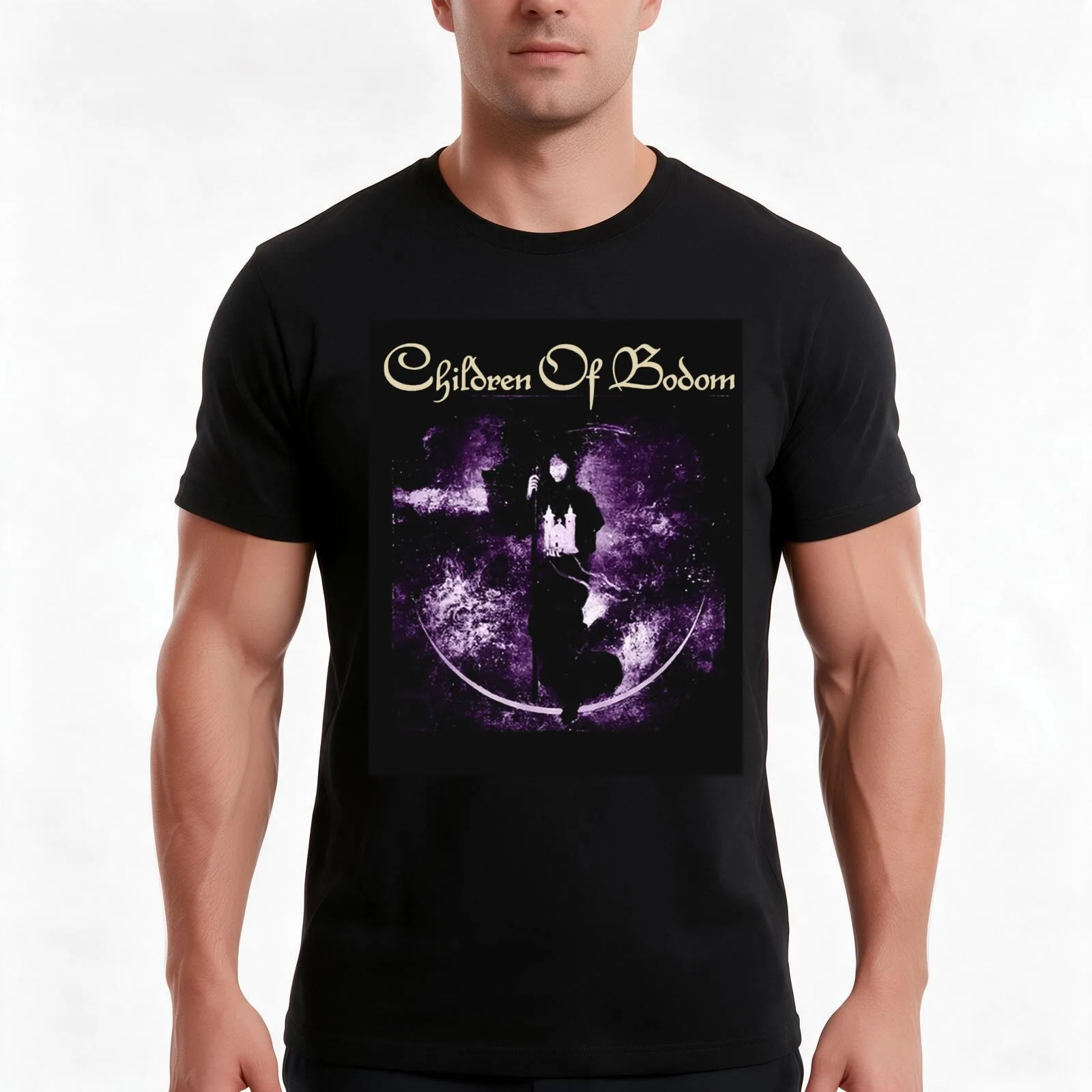 Children Of Bodom Band T-Shirt, Summer Casual Cotton Tee, Oversized Streetwear Tops, Vintage Graphic Print, Unisex Men Women