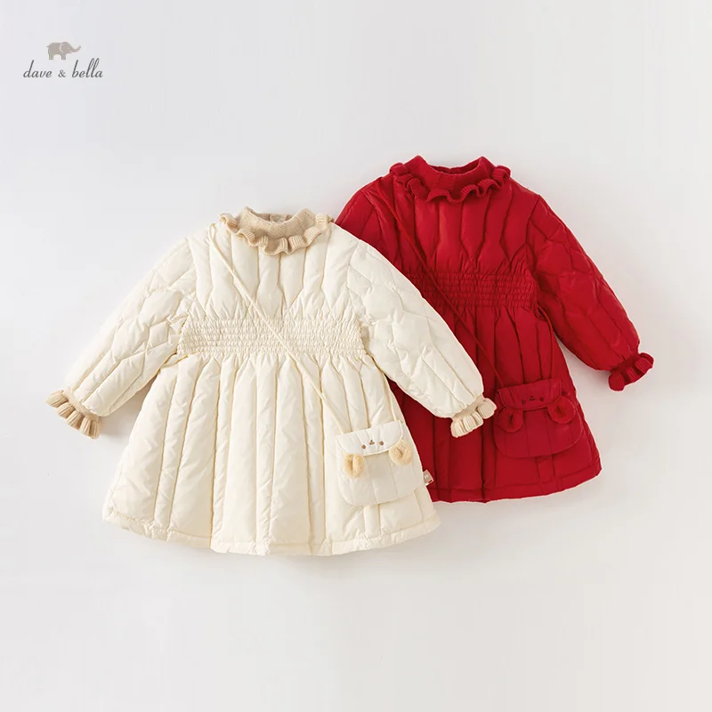 Dave Bella piumino lungo per bambini cappotto impermeabile inverno nuovo cappotto a vento spesso sciolto per ragazze DB4237798