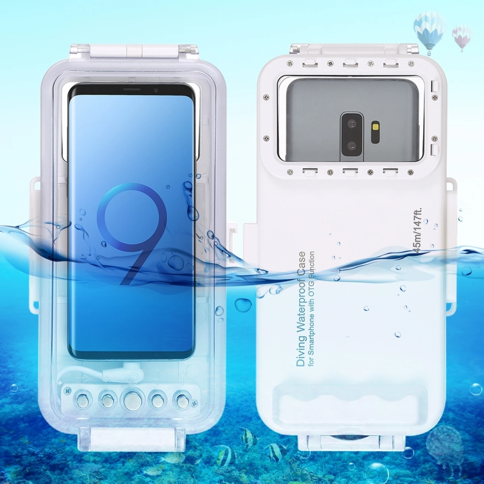 

45M Waterproof Diving Housing Photo Video Underwater Cover Case For Mobile Phones Accessories Type-C OTG Universal Diving Box