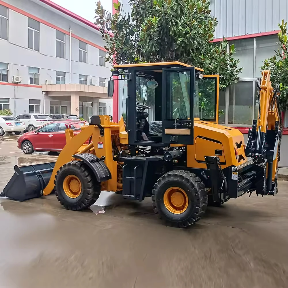 Mini Backhoe Loader 4x4 Diesel Tractor Excavator Farm Digger with Attachments CE/EPA Certified 1 Ton for Sale