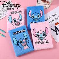 Anime Disney Lilo And Stitch Cartoon Plush Portable Notebook Cute Student Plush Notepad Diy Handbook Stationery Gift 14.5x21cm