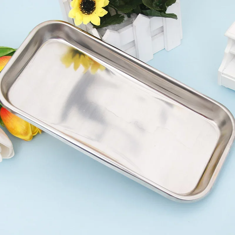 1PC Edelstahl Kosmetische Ablage Tattoo Ausrüstung Tablett Arzt Chirurgie Dental Tablett Gefälschte Nagel Tablett Werkzeug – Detail 5