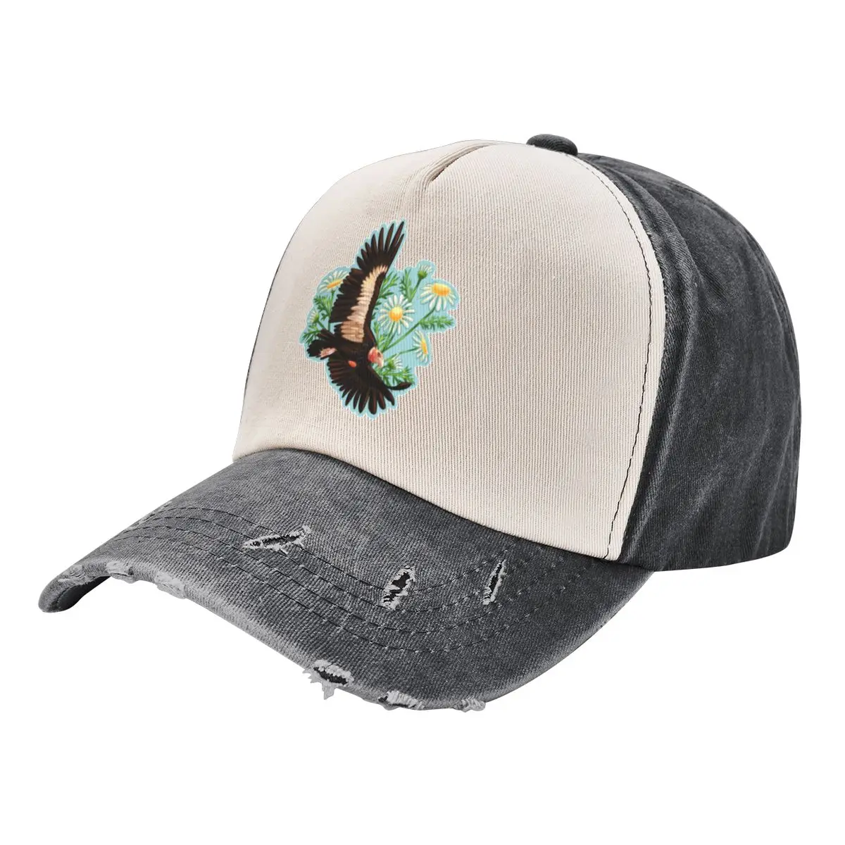 

California Condor with Daisies Baseball Cap fun hats Fashion Beach Golf Wear Baseball Men Women's