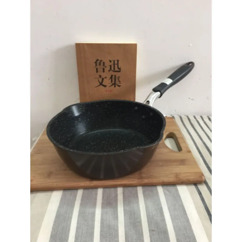 Non stick frying pan, deep frying Japanese style with guide nozzle (without lid), vegetable frying pan, double bottom pan