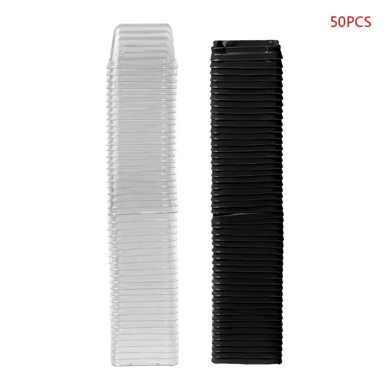 

E8BD 50g Square Moon Cake Trays Mooncake Packaging Box Container Holder 50 Sets