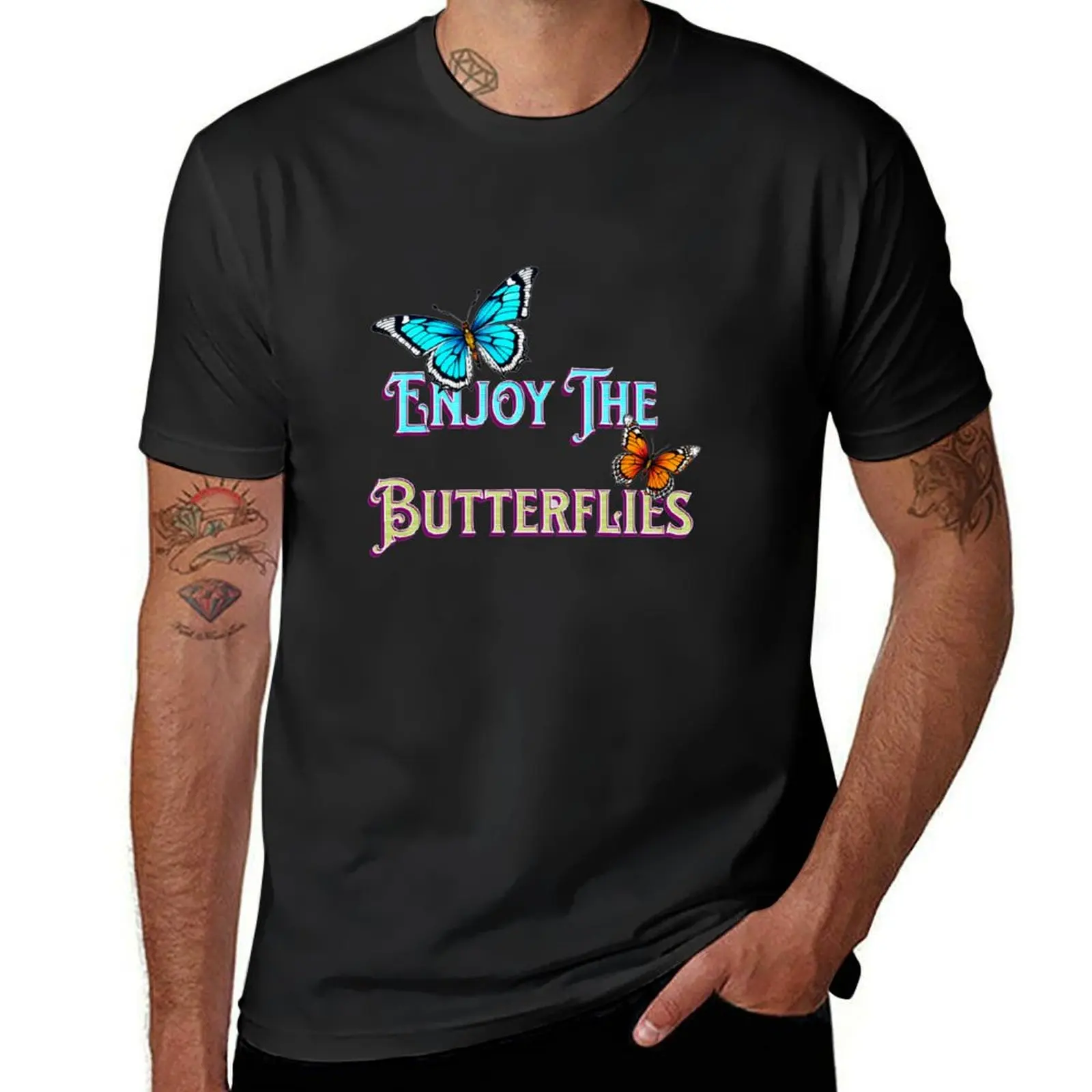 

Enjoy the butterflies T-Shirt animal prinfor boys kawaii clothes tees Short sleeve tee t shirts for men pack