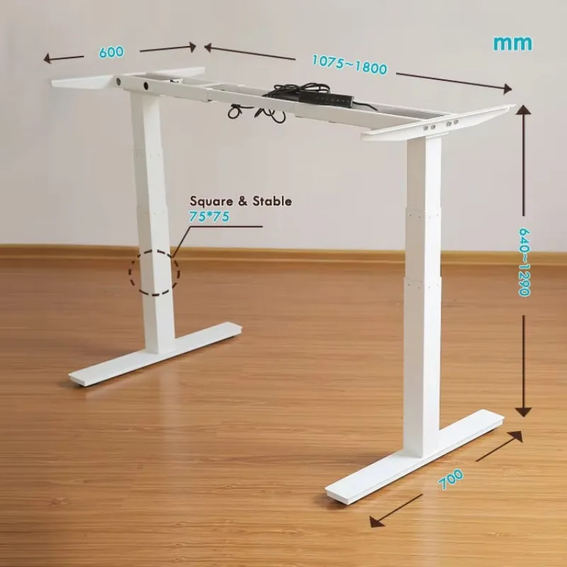 Home Office Work Remote Memory Control Motorized Dual Motor Blue Tooth Electric Height Adjustable Desk Frame Sit Stand Lift Desk