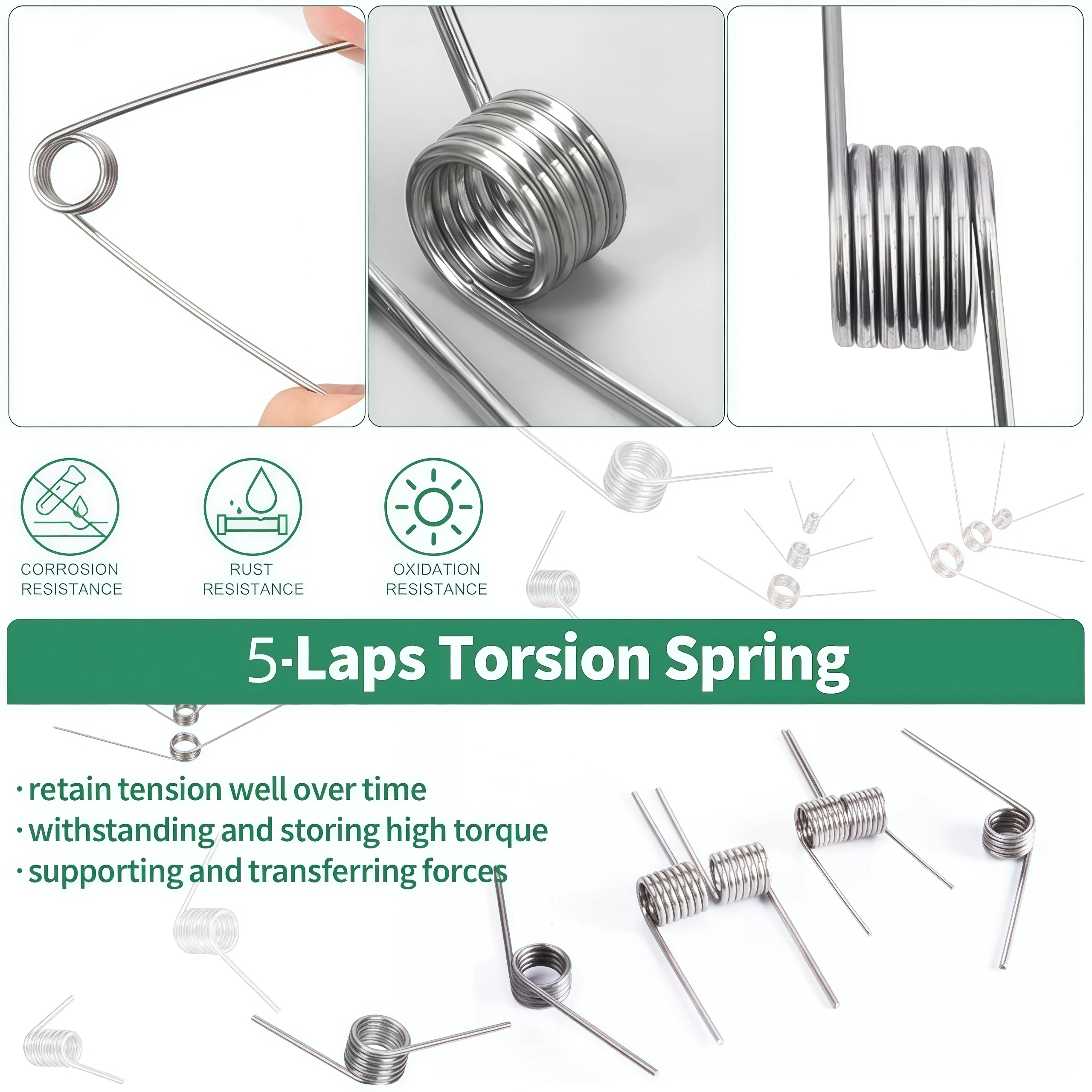 304 stainless steel torsion springs, ideal for kitchen waste disposers, electronics, woodworking DIY, scissors, umbrellas, indus