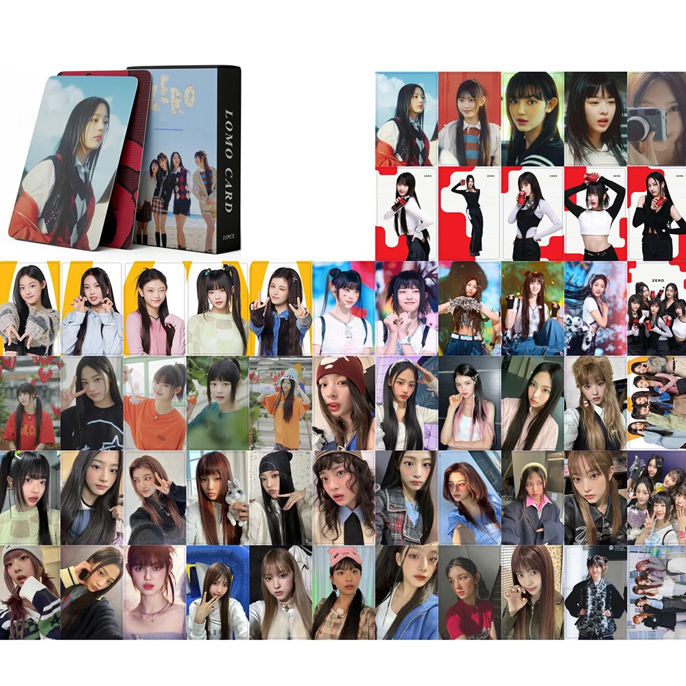 55pcs/set New Kpop Jeans How Sweet Photo Album Club Attention Lomo Cards High Quality HD Jeans Photocards