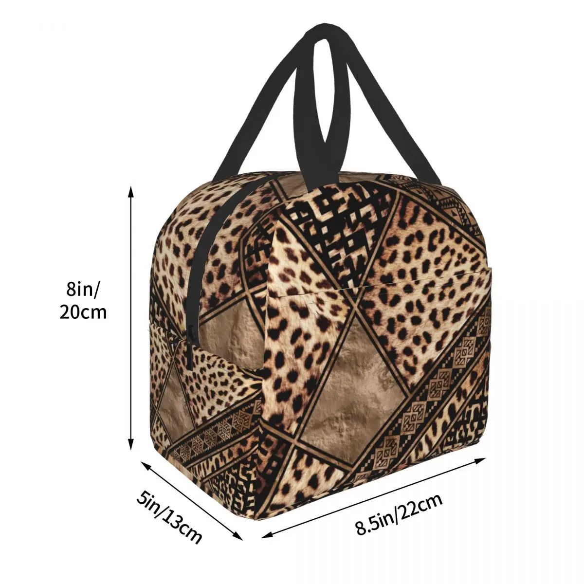 Ethnic Animal Ornaments Leopard Print Lunch Bags Women Thermal Cooler Insulated Lunch Boxes for Kids School Picnic Storage Bag