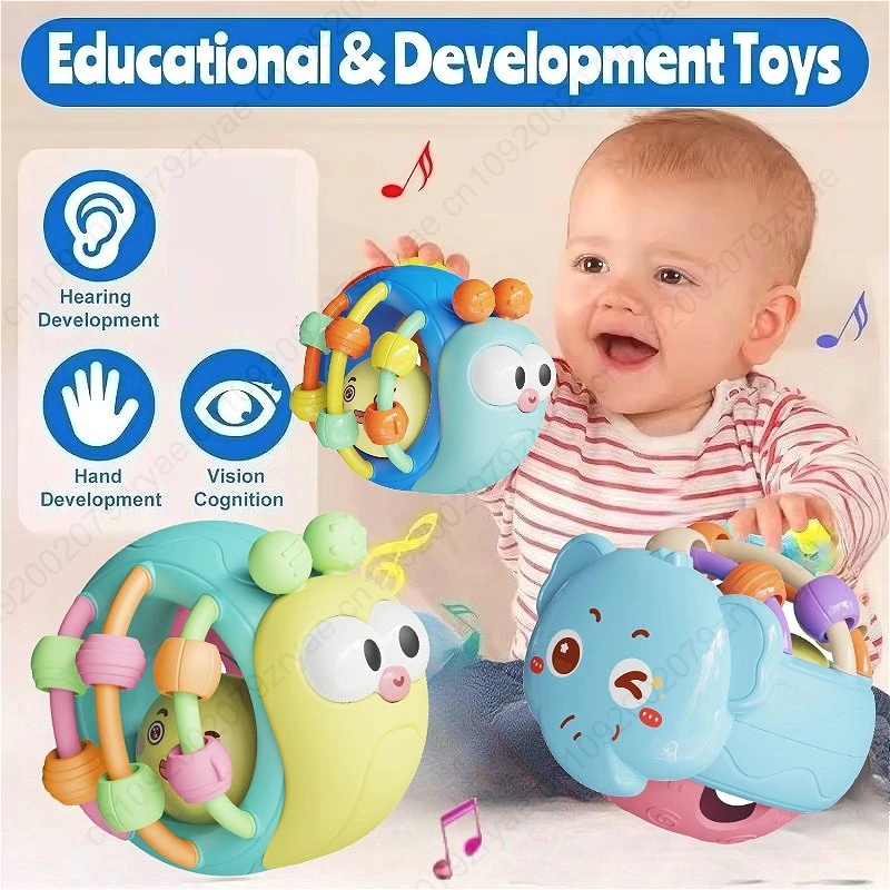 Bolas para bebé, sonajero, edredón, juguete, pelota de agarre de mano suave, juguetes sensoriales educativos, actividad, juguetes para gatear para bebés de 0 a 6 a 12 meses