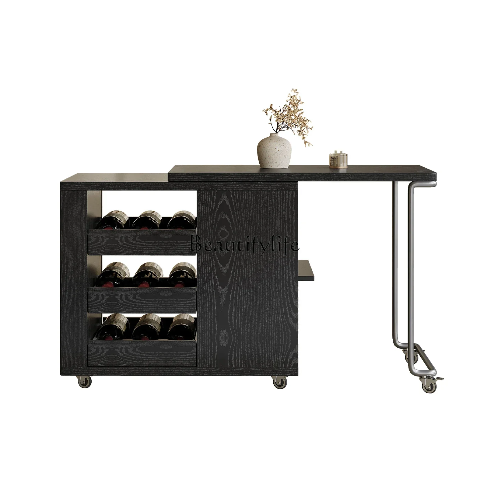 

46Minimalist sofa side table removable trolley antique storage advanced sense retractable coffee table