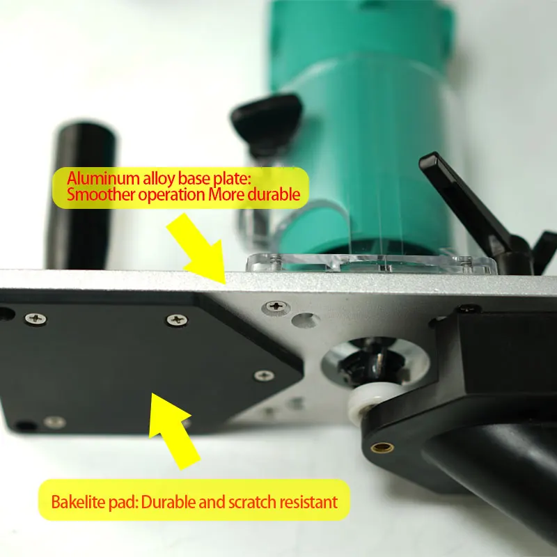 Electric Router Trimmer Base Trimming Machine Milling Panel Slotted Bracket Locator Woodworking Tools with Vacuum Interface