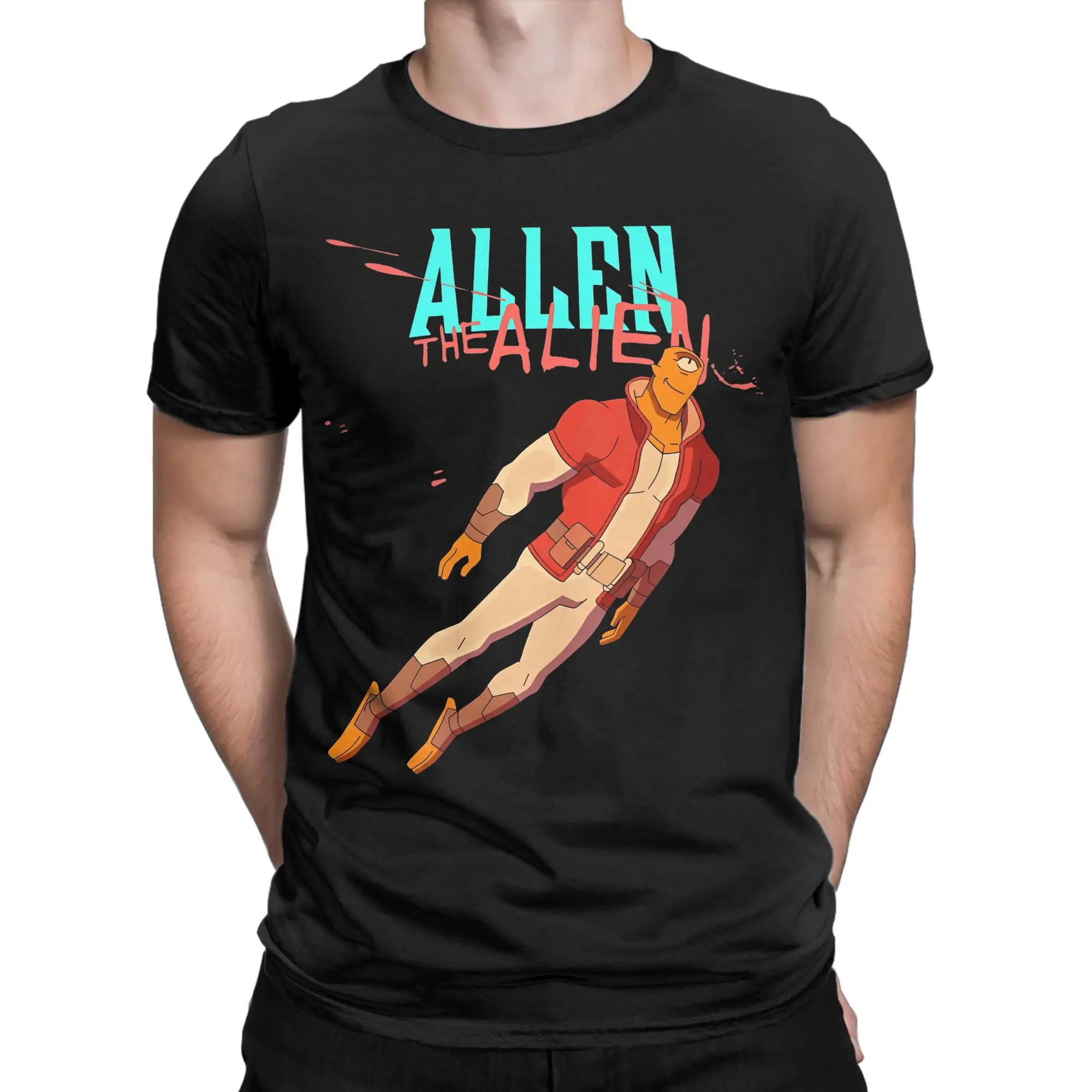 Men's T-Shirt Invincible Funny Cotton Tees Short Sleeve Allen The Alien  T Shirt O Neck Clothes Printed