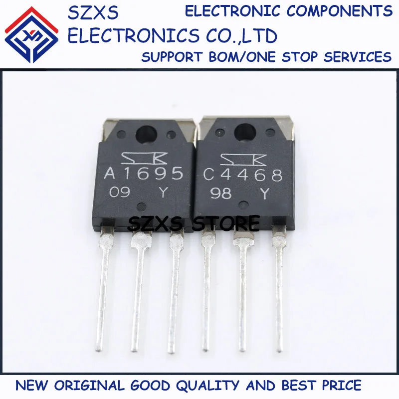 

New Original 5Pairs 2SA1695 A1695 + 2SC4468 C4468 TO-3P Audio Amplifier Transistor In Stock Electronic Components Good Quality