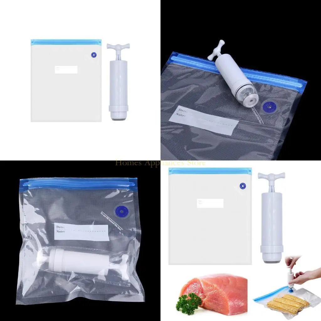 D0AB 5PCS упаковочный пакет+пищевой вакуумный герметик для хранения