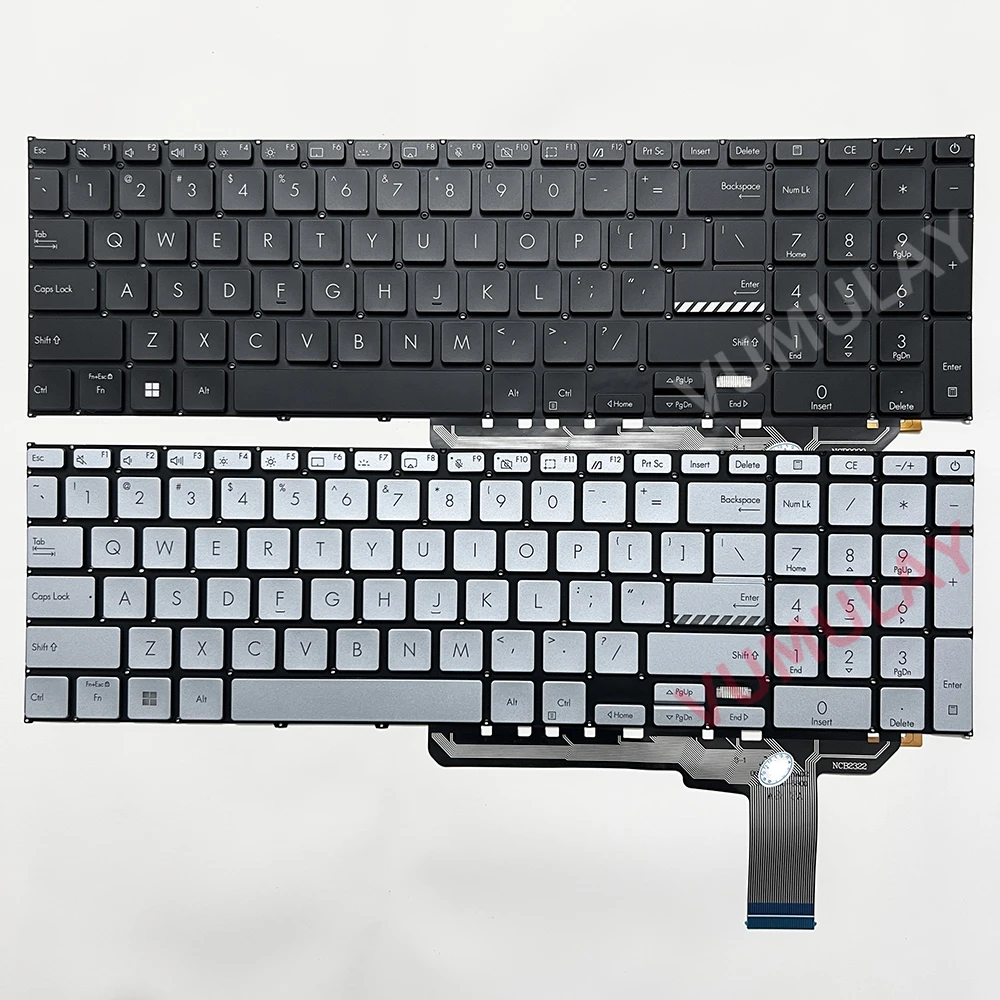 Imagem -01 - Teclado Backlight dos Eua para Asus Vivobook Caderno Preto Prateado K1703 K1703z K1703za M1702qa M1703 M1703q M1703qa S1703 S1703qa