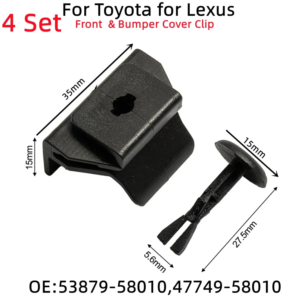 4set car Front Fender & Bumper Cover Clip Kit 53879-58010 47749-58010 For Toyota for Lexus Front fender and bumper cover clip