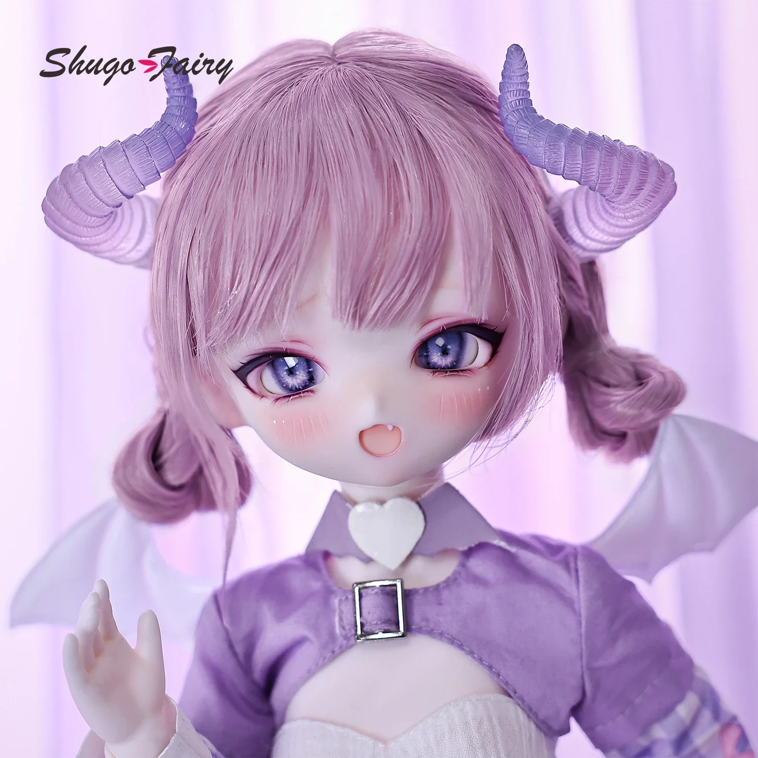 ShugaFairy 악마 A Bjd 인형 1/4 독특한 크리스마스 선물, 투명 꼬리 판타지 악마 어린 양 애니메이션 소녀 조인트 장난감 풀 세트