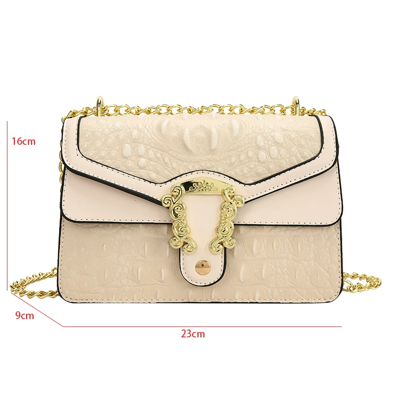 Alligator Leather Handbag Women Bag Designer Luxury Shoulder Bags Small Underarm Crossbody Female Flap Messenger Bag Sac A Main