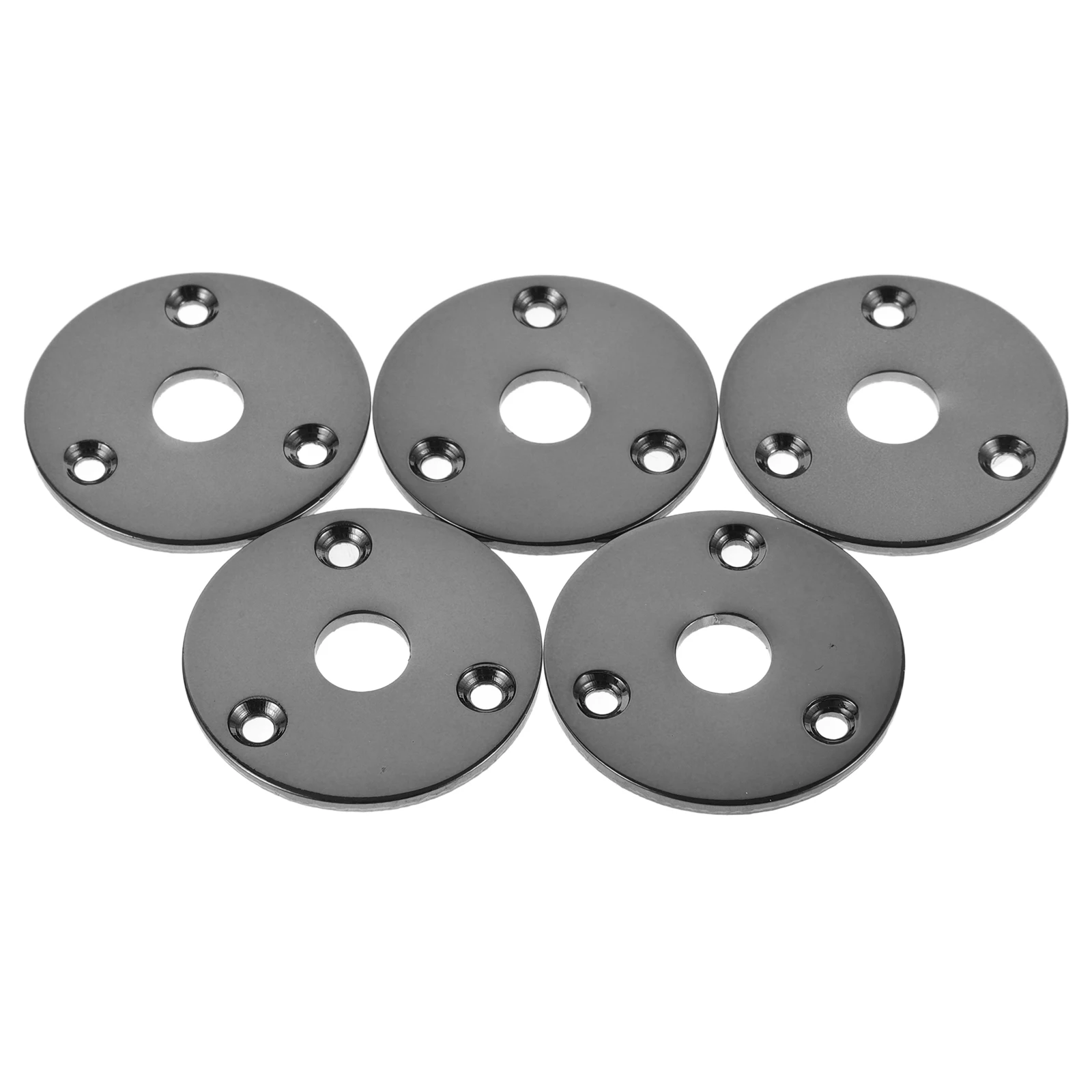 

5 Pcs Guitar Interface Film Output Jack Plate Socket Electric Plates for Replacement Metal Round