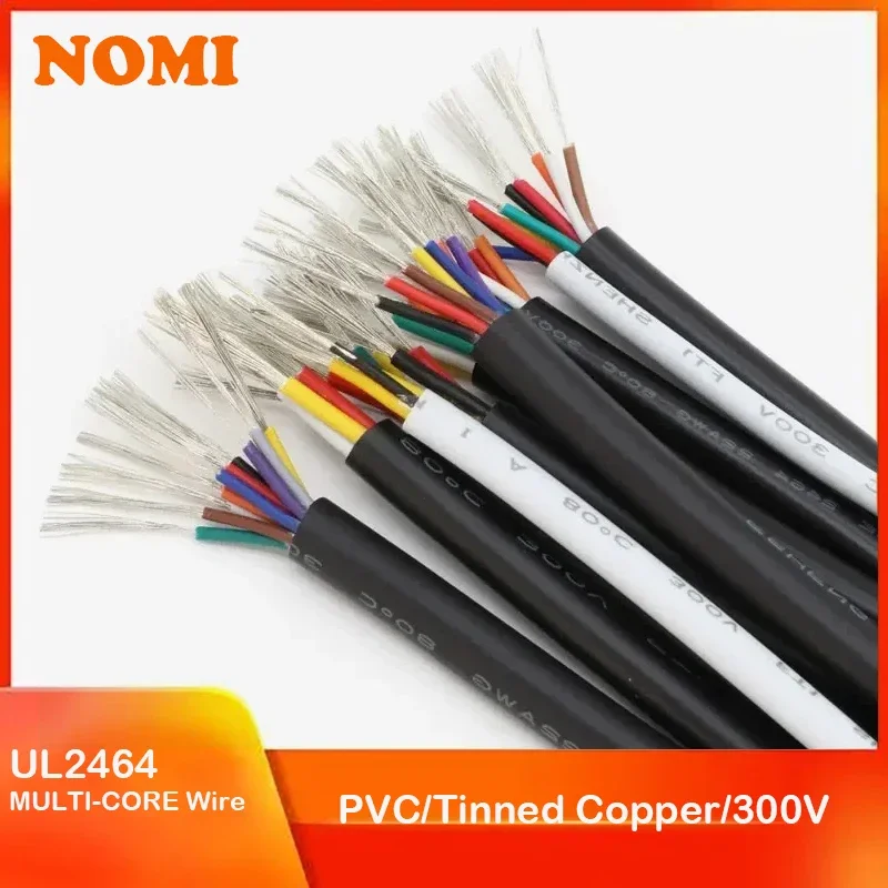 

5M UL2464 30 28 26 24 22 20AWG Sheathed Wire Cable Channel Audio Line 2 3 4 5 6 7 8 9 10 Cores PVC Insulated Copper Power Line