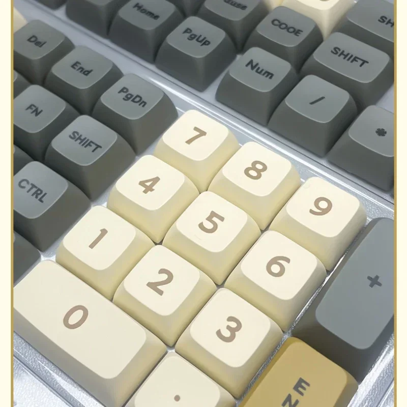 Russian Key Cap Sublimation Transfer Printing Beige Matcha Color XDA Profile Keycaps for Mechanical Keyboard