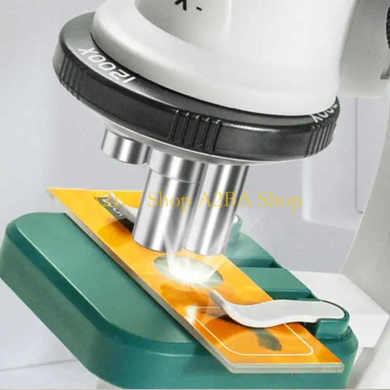 A2BA Childrens Portable Science Toy Microscope Set Safe Educational Home School Use