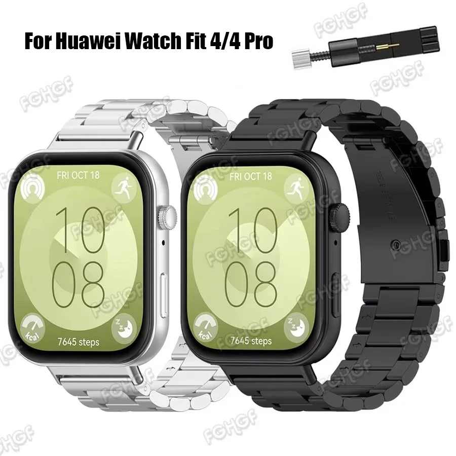 

Ремешок из нержавеющей стали для Huawei Watch Fit 4 Pro, ремешок для умных часов, металлический сменный браслет для Huawei Fit 3, браслет Correa