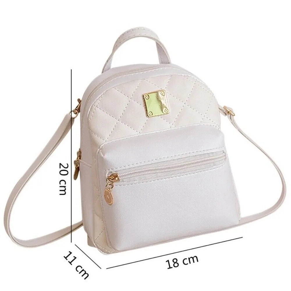 Casual Fashion Womens Rucksack Simple Solid Color Girl Ladies Backpack Small Travel/School Shoulder Bag PU Leather Backpack 2024